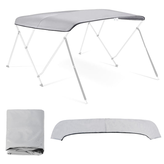 Boat Bimini Top | 3 Bow Pontoon Bimini Boat Tops Replacement Canvas Cover Gray