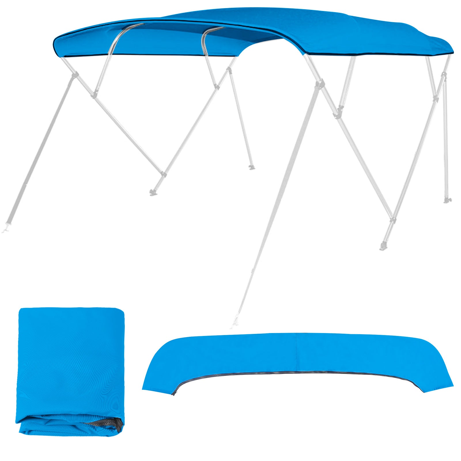 Boat Bimini Top | 4 Bow Pontoon Bimini Boat Tops Replacement Canvas Cover Blue