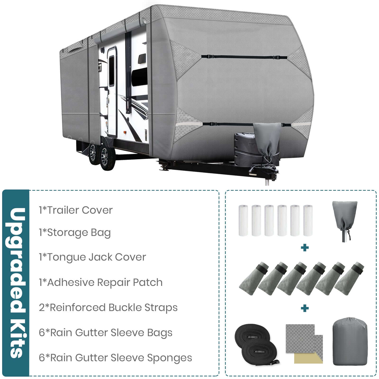 Camper Covers | Travel Trailer RV Covers 8 Layers Winter Waterproof