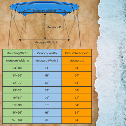Boat Bimini Top | 4 Bow Pontoon Bimini Boat Tops Replacement Canvas Cover Blue