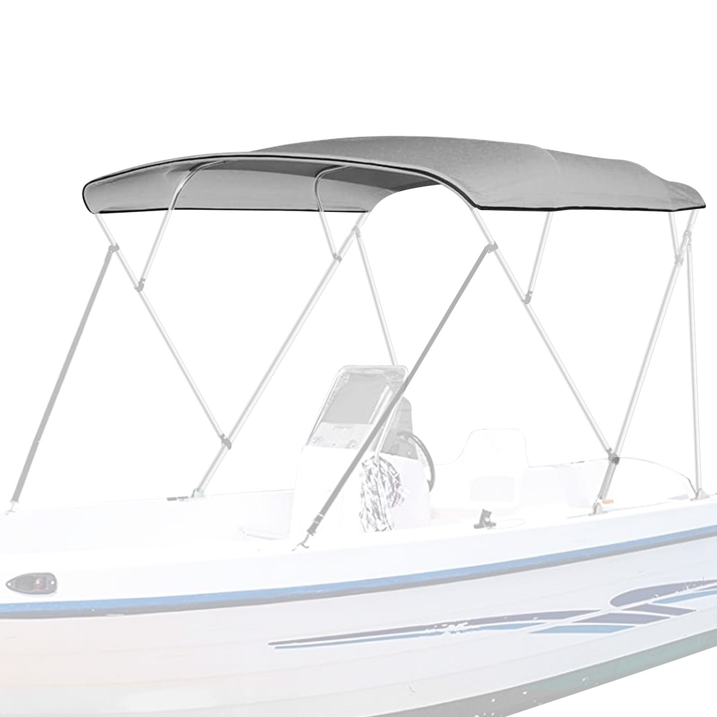 Boat Bimini Top | 4 Bow Pontoon Bimini Boat Tops Replacement Canvas Cover Gray