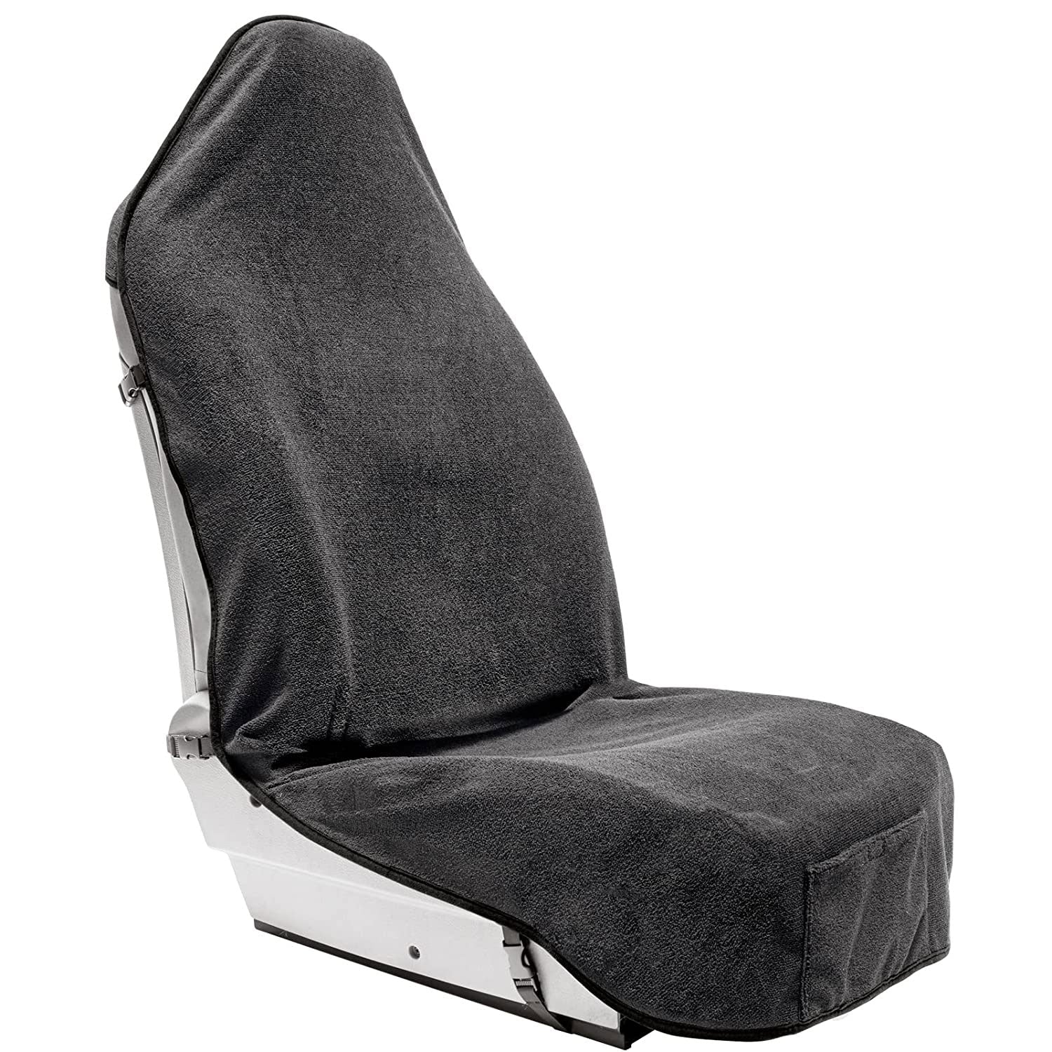 Washable Car Seat Towel Cover with Pocket Gray